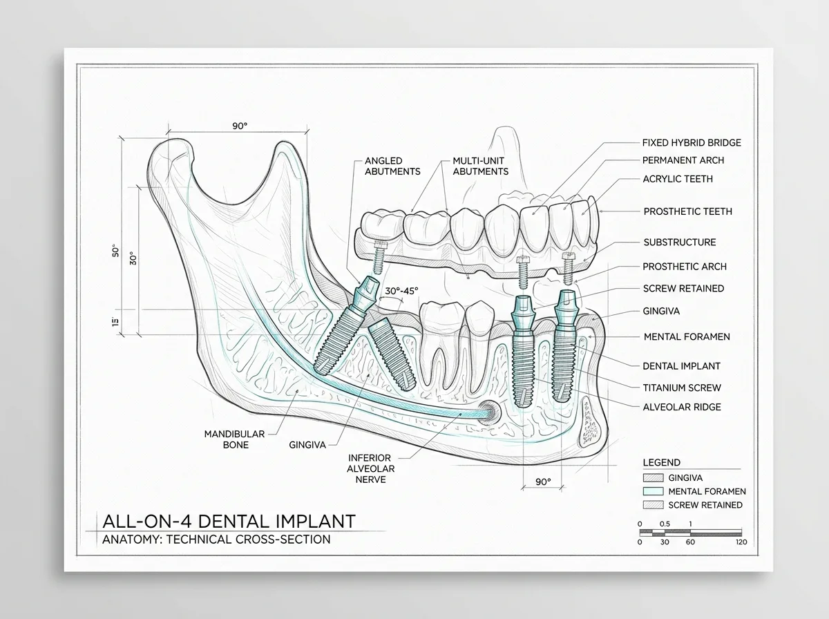All-on-4 Dental Implant Technical Blueprint